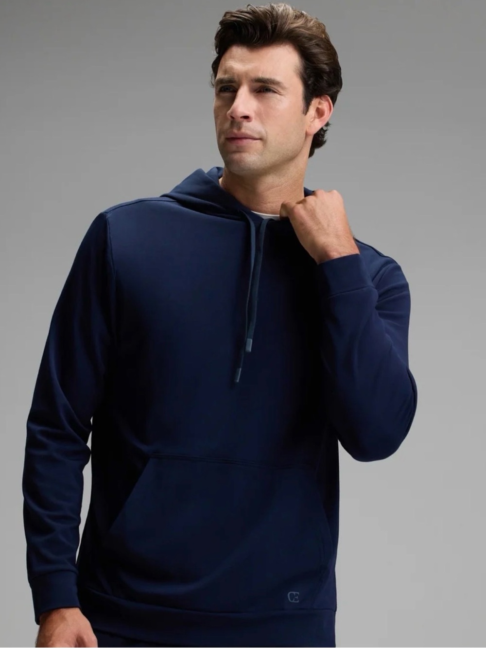 Cozy Earth Men's Brushed Bamboo Hoodie Navy - L